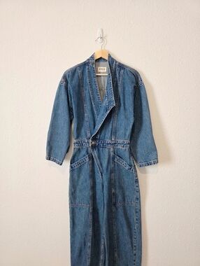 Etica Straight Denim Coverall Jumpsuit XS